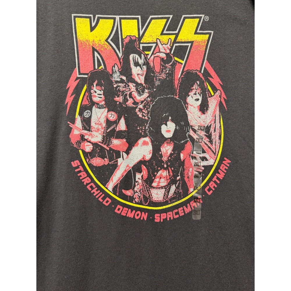 Kiss Band T-Shirt Adult 2XL Black Modern Short Sleeve Graphic Print Tee NEW - Picture 3 of 8